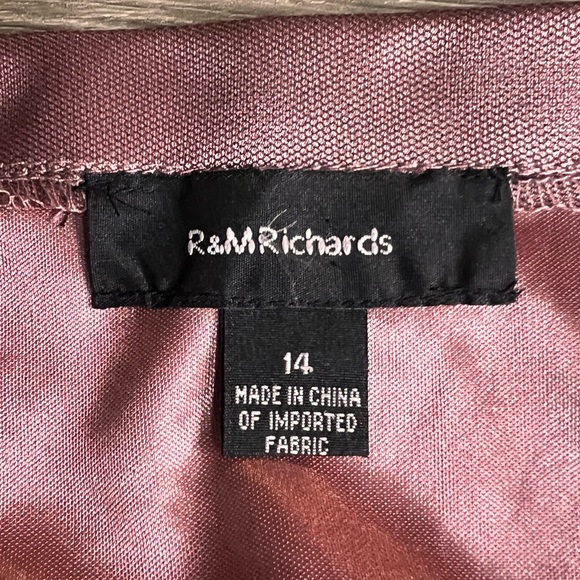 R&M Richards Mauve Beaded & Sequin Floral Motif Halter Dress - Picture 6 of 11